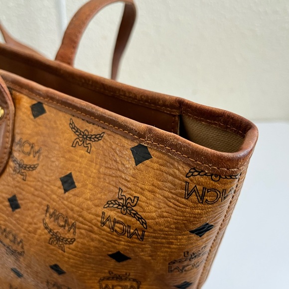 MCM Brown Logo Tote Bag - Picture 7 of 12